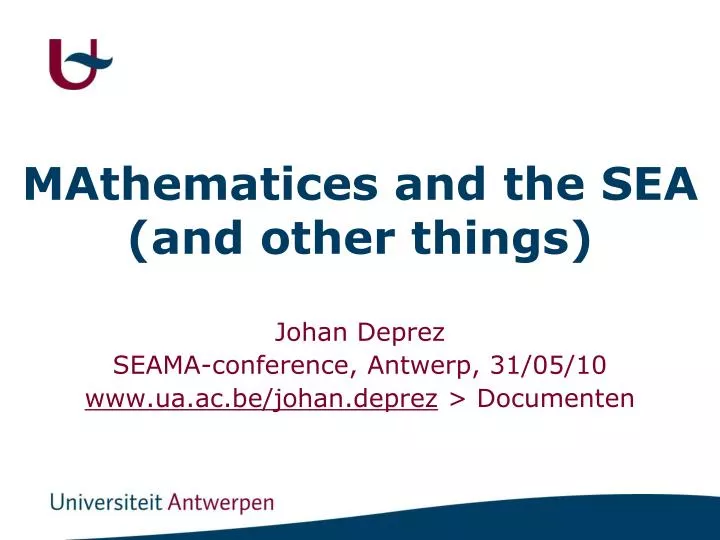 mathematices and the sea and other things