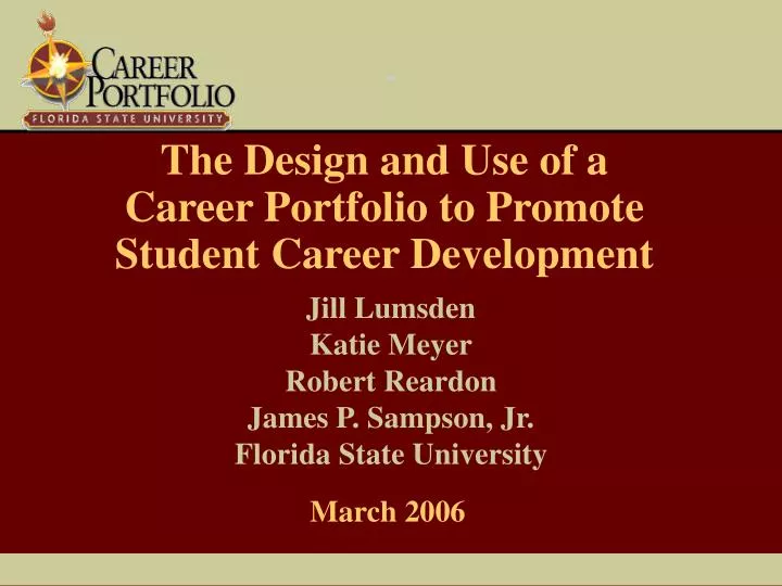 the design and use of a career portfolio to promote student career development