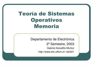 teor a de sistemas operativos memoria