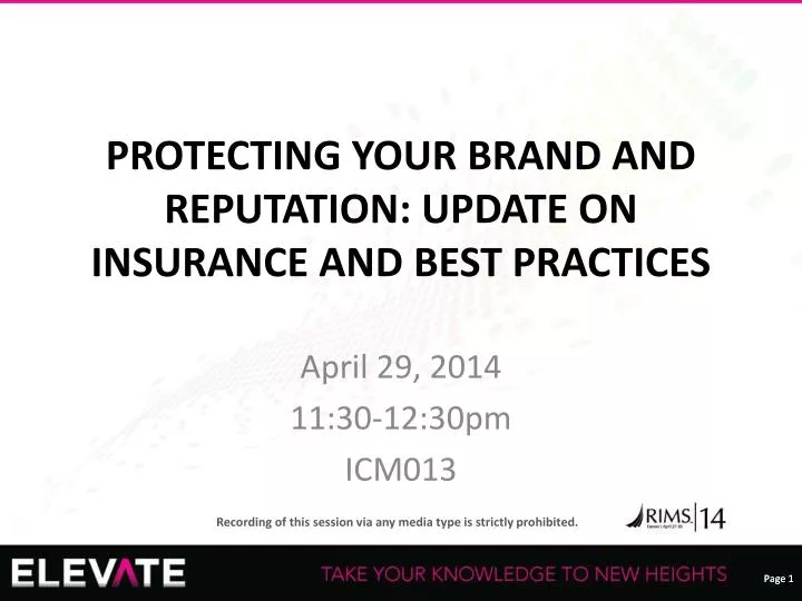 protecting your brand and reputation update on insurance and best practices