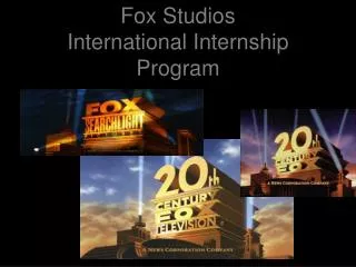Fox Studios International Internship Program