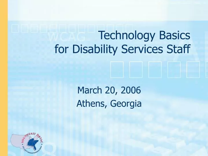 technology basics for disability services staff