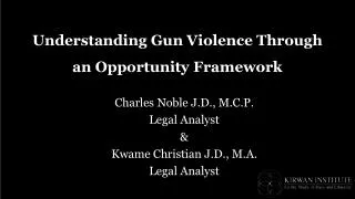 Understanding Gun Violence Through an Opportunity Framework