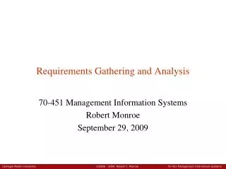 Requirements Gathering and Analysis