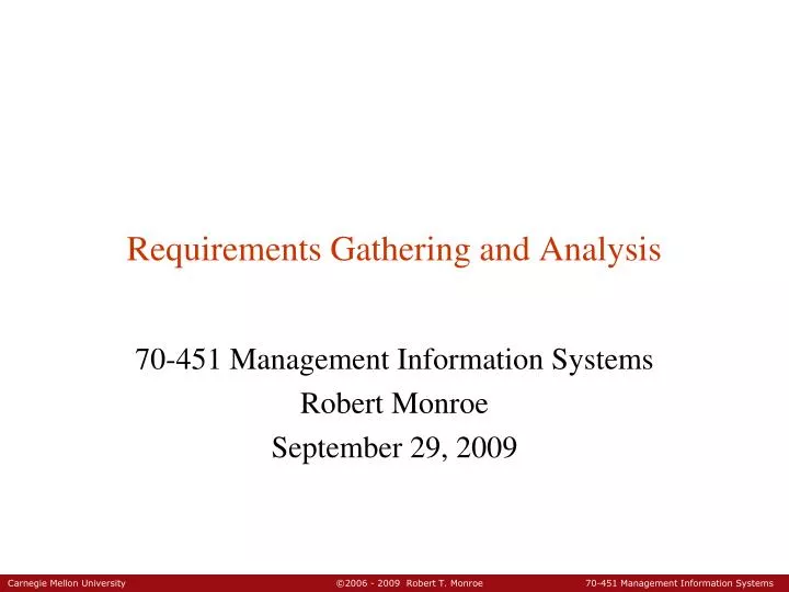 requirements gathering and analysis