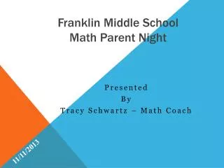 Franklin Middle School Math Parent Night