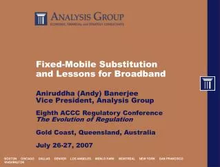 Fixed-Mobile Substitution and Lessons for Broadband