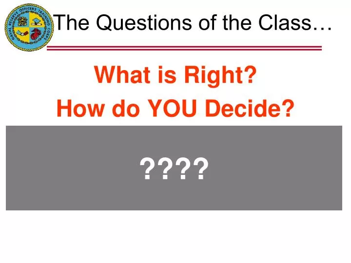 the questions of the class