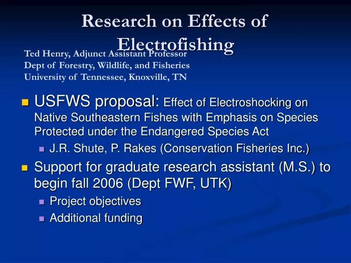 research on effects of electrofishing