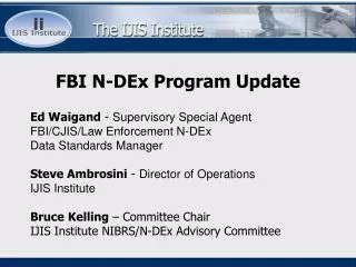 FBI N-DEx Program Update