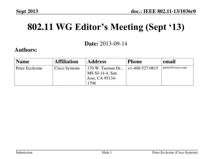 802 11 wg editor s meeting sept 13