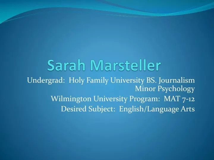 sarah marsteller