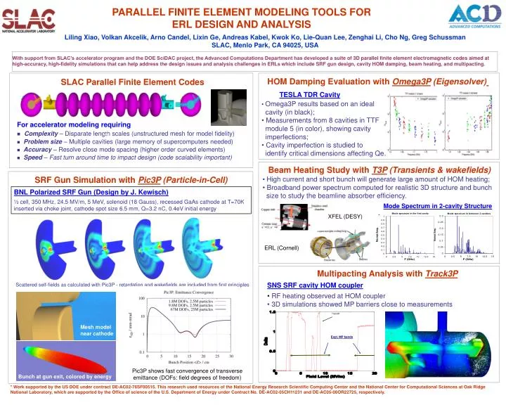 parallel finite element modeling tools for erl design and analysis