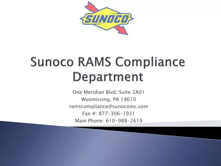 sunoco rams compliance department