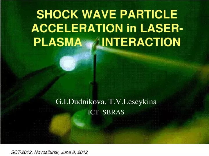 shock wave particle acceleration in laser plasma interaction