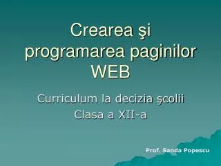 crearea i programarea paginilor web