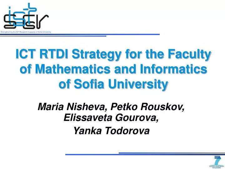 ict rt di strategy for the faculty of mathematics and informatics of sofia university