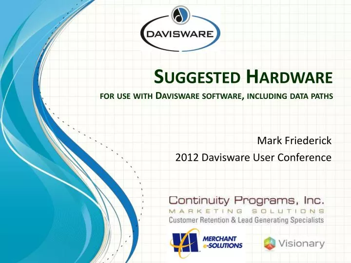 suggested hardware for use with davisware software including data paths
