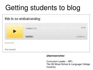 Getting students to blog