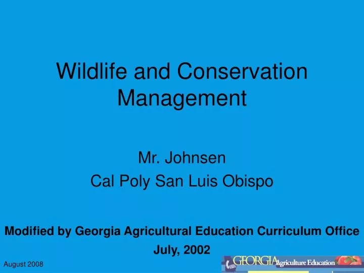 wildlife and conservation management