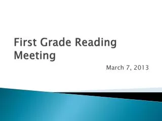 First Grade Reading Meeting