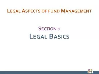 Section 1 Legal Basics