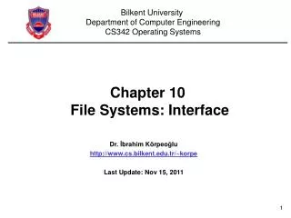 Chapter 10 File Systems: Interface