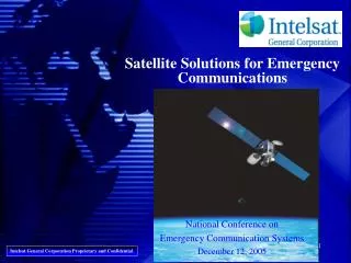 Satellite Solutions for Emergency Communications