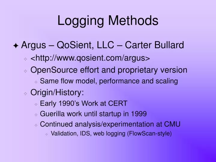 logging methods