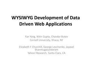 WYSIWYG Development of Data Driven Web Applications