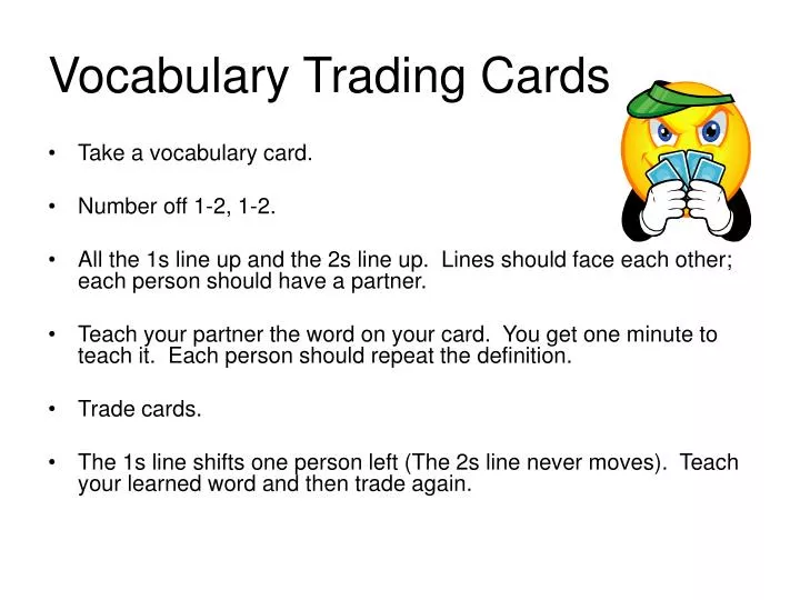 vocabulary trading cards