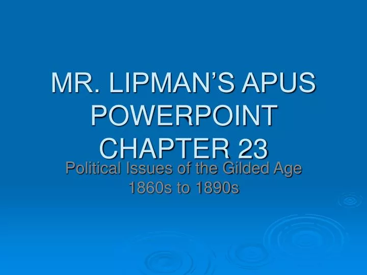 mr lipman s apus powerpoint chapter 23