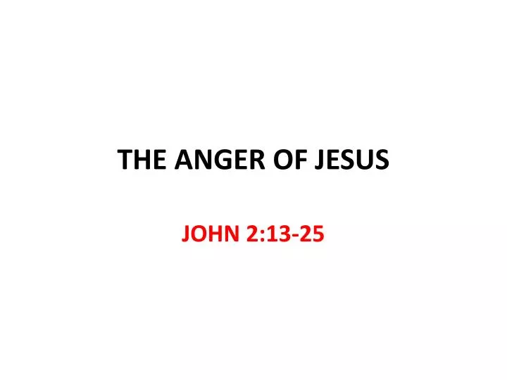 the anger of jesus