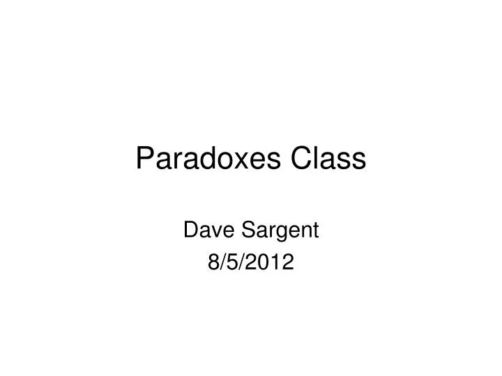 paradoxes class