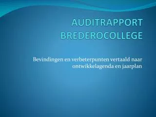 auditrapport brederocollege