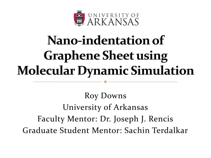 nano indentation of graphene sheet using molecular dynamic simulation