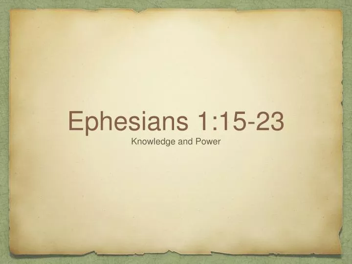 ephesians 1 15 23