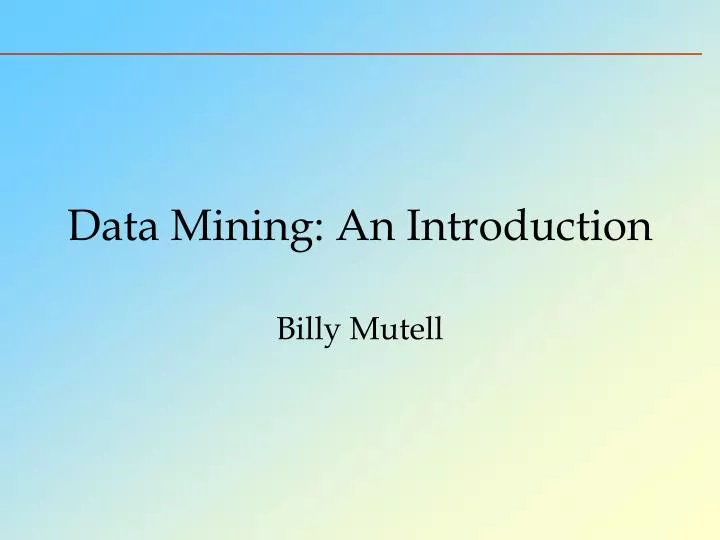data mining an introduction