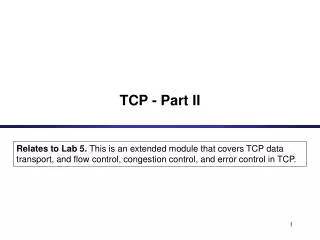 TCP - Part II
