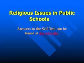 Religious Issues in Public Schools