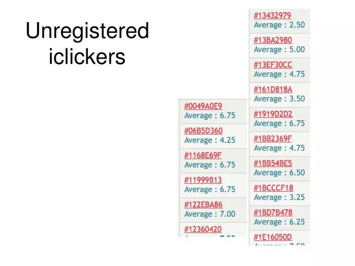 unregistered iclickers