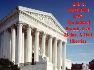 Unit 3: AMERICAN LAW: The Judicial Branch, Civil Rights, &amp; Civil Liberties