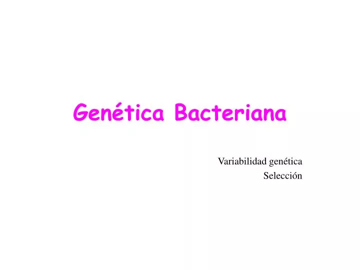 gen tica bacteriana