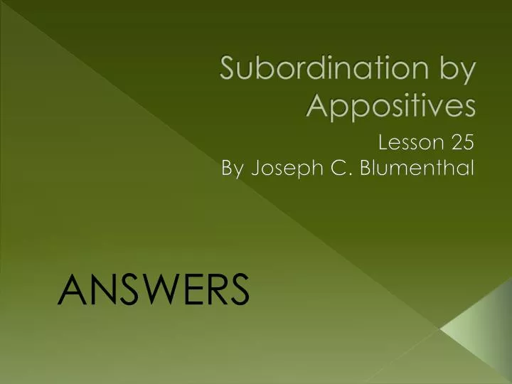 subordination by appositives