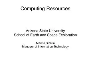 Computing Resources