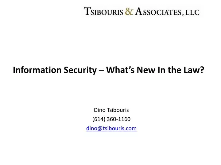 information security what s new in the law