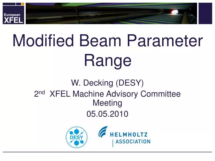 modified beam parameter range