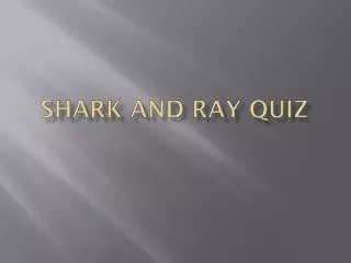 Shark and Ray quiz