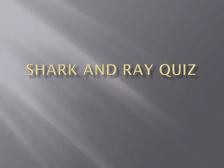 shark and ray quiz