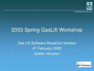 2003 Spring GasLift Workshop